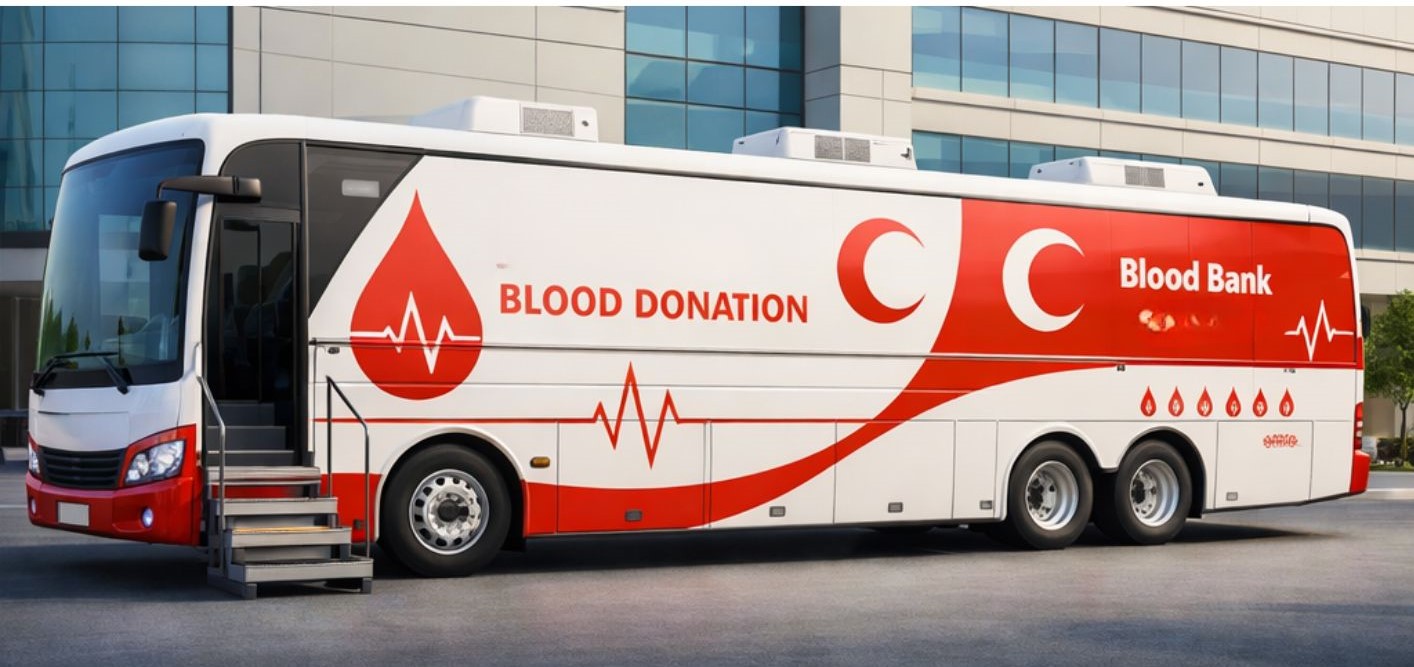 عيادة التبرع بالدم المتنقلة من AMS – عيادة طبية متنقلة