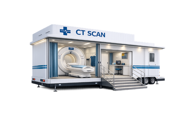 وحدة طبية متنقلة مزودة بجهاز الأشعة المقطعية